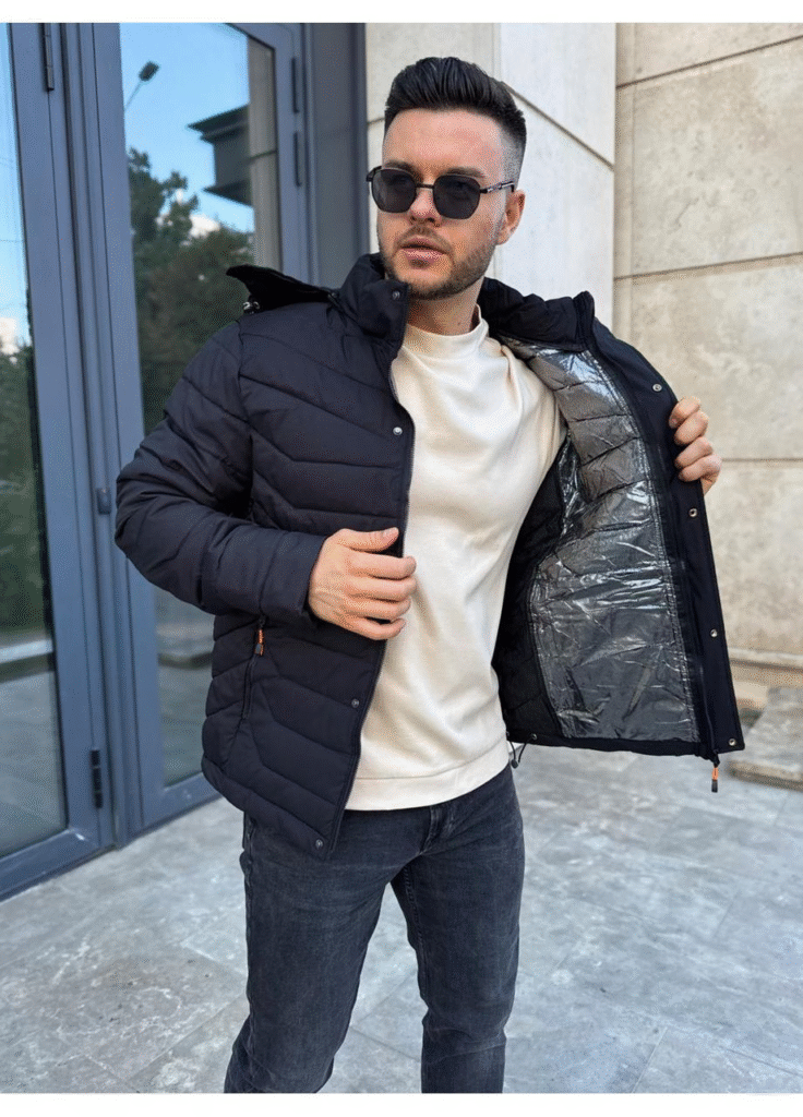 чоловіча куртка на еврозиму чорного кольору