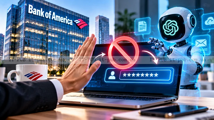 Bank of America попередила клієнтів не передавати банківські логіни й паролі AI-асистентам